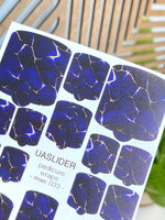 Cracked Stone Pedicure Nail Wraps — Dark Blue & Gold | MWC-033 - UASLIDER