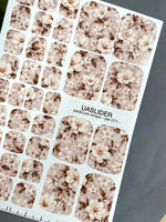 Cream Blossom Pedicure Nail Wraps — Brown Leaves on Dusty Rose | PW-071 - UASLIDER