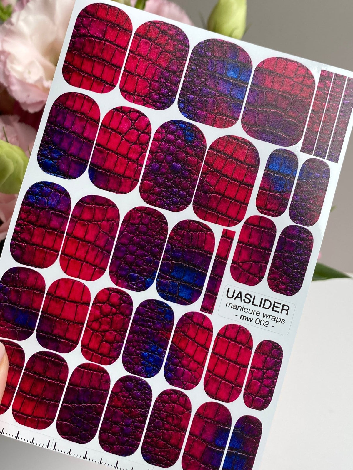 Crocodile Manicure Nail Wraps — Berry Purple Reptile | mw-002 - UASLIDER