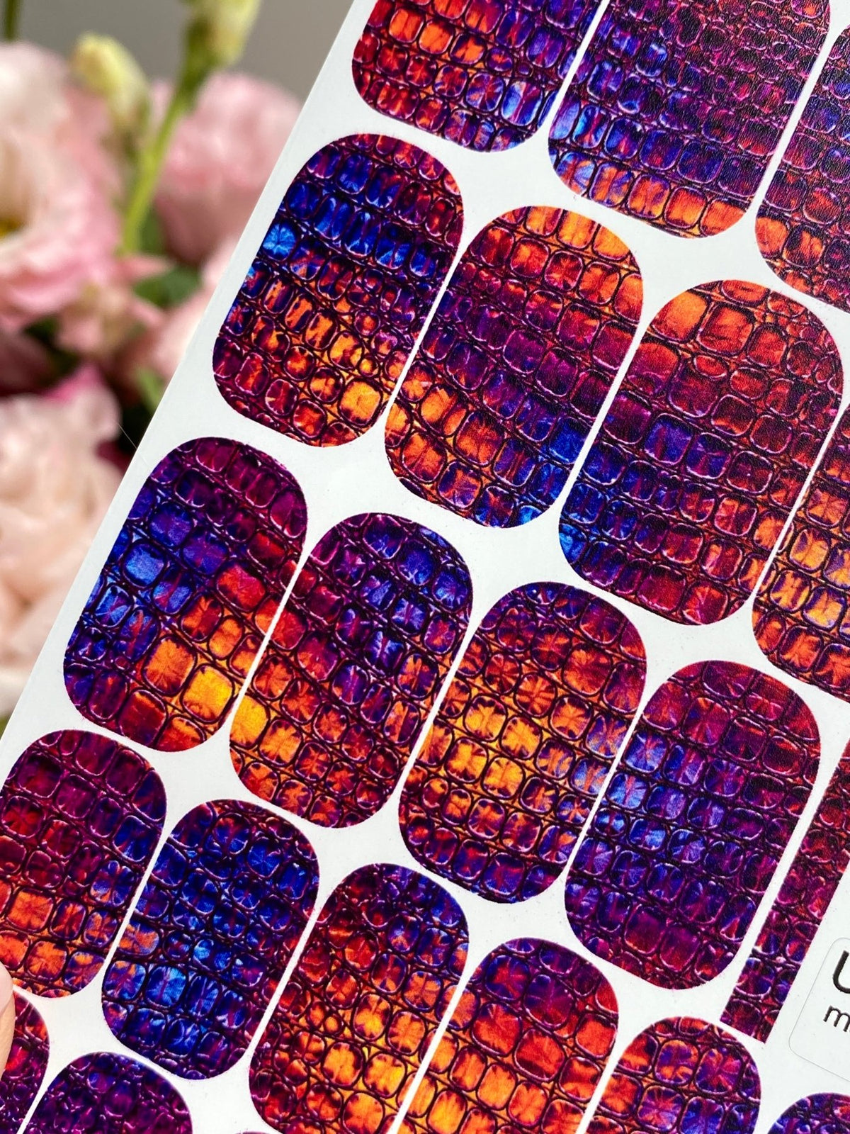 Crocodile Manicure Wraps — Purple, Orange & Blue | mw-009 - UASLIDER