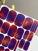 Crocodile Manicure Wraps — Purple, Orange & Blue | mw-009 - UASLIDER