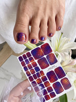 Crocodile Skin Pedicure Nail Wraps — Iridescent Purple Orange | PW-009 - UASLIDER