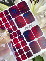 Crocodile Skin Pedicure Nail Wraps — Magenta Purple Iridescent | PW-002 - UASLIDER