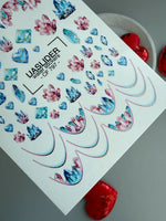 Crystal & Gemstone Nail Decals — Pink Blue Gold Foil | CF - 797 - UASLIDER