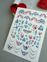 Crystal & Gemstone Nail Decals — Pink Blue Gold Foil | CF - 797 - UASLIDER