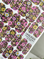 Daisy Manicure Wraps — Pink Yellow & White Florals | mw-354 - UASLIDER
