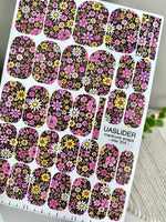 Daisy Manicure Wraps — Pink Yellow & White Florals | mw-354 - UASLIDER