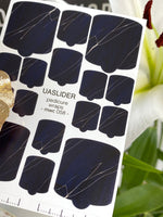 Dark Navy Pedicure Nail Wraps — Minimalist Silver Line Detail | MWC-058 - UASLIDER