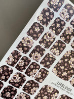 Dark Peony Pedicure Wraps — Ivory & Gold Foil | pwg-057 - UASLIDER