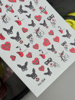 Dark Romance Nail Decals — Bunny Mask, Red Hearts & Lips | MC-054 - UASLIDER