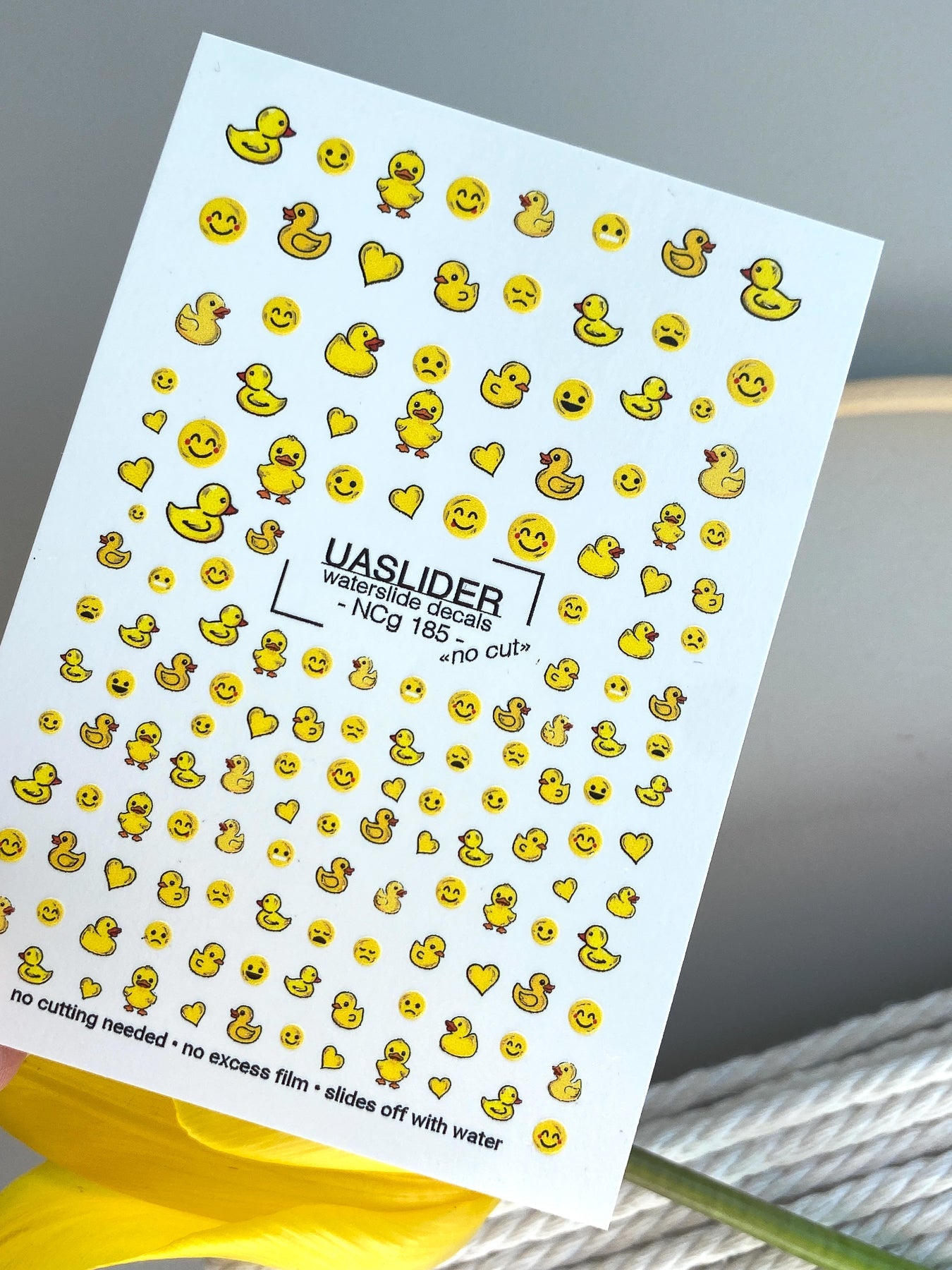 Duck Nail Decals — Rubber Ducks, Smiley Faces & Hearts | NCg-185 - UASLIDER