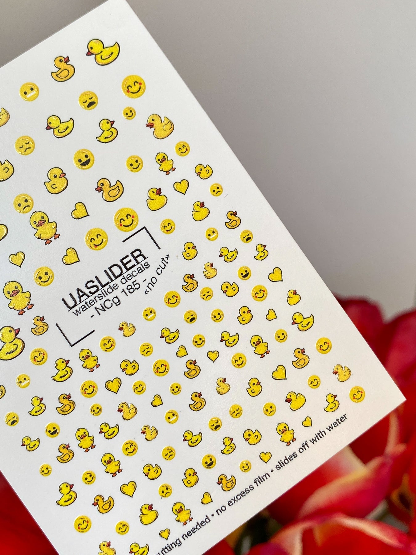 Duck Nail Decals — Rubber Ducks, Smiley Faces & Hearts | NCg-185 - UASLIDER