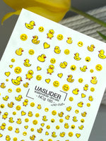 Duck Nail Decals — Rubber Ducks, Smiley Faces & Hearts | NCg-185 - UASLIDER