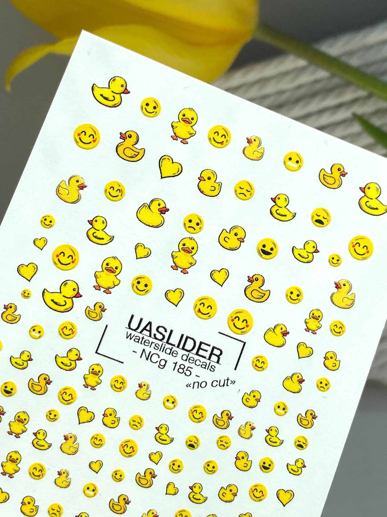 Duck Nail Decals — Rubber Ducks, Smiley Faces & Hearts | NCg-185 - UASLIDER