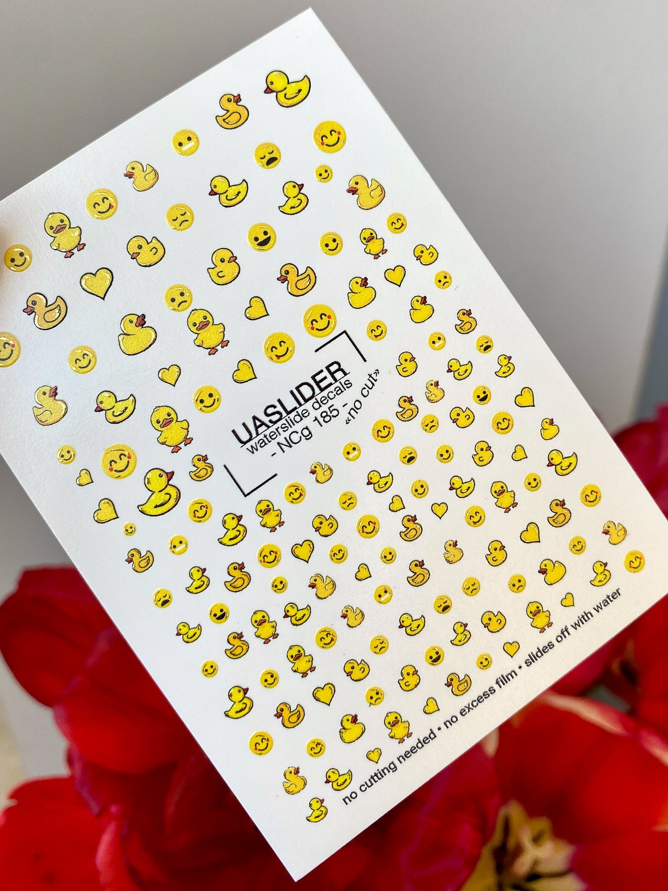 Duck Nail Decals — Rubber Ducks, Smiley Faces & Hearts | NCg-185 - UASLIDER