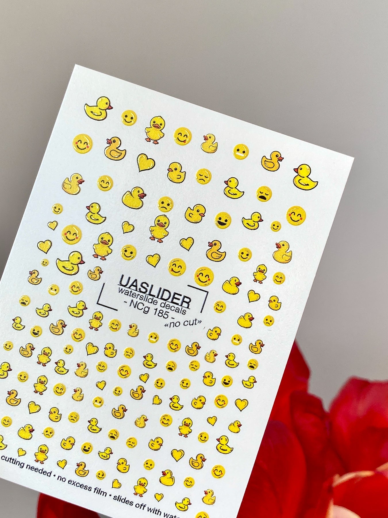 Duck Nail Decals — Rubber Ducks, Smiley Faces & Hearts | NCg-185 - UASLIDER
