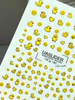 Duck Nail Decals — Rubber Ducks, Smiley Faces & Hearts | NCg-185 - UASLIDER