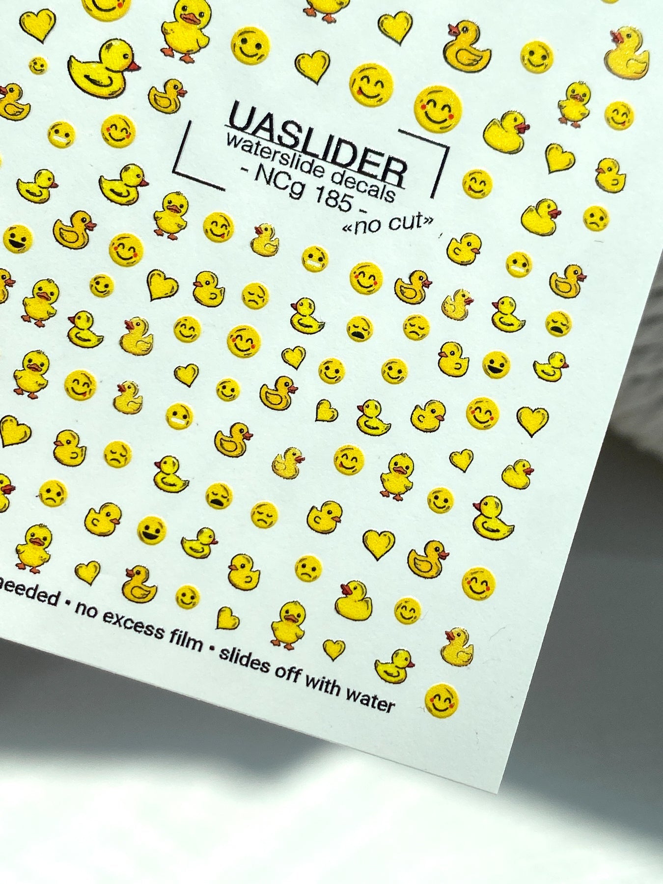 Duck Nail Decals — Rubber Ducks, Smiley Faces & Hearts | NCg-185 - UASLIDER