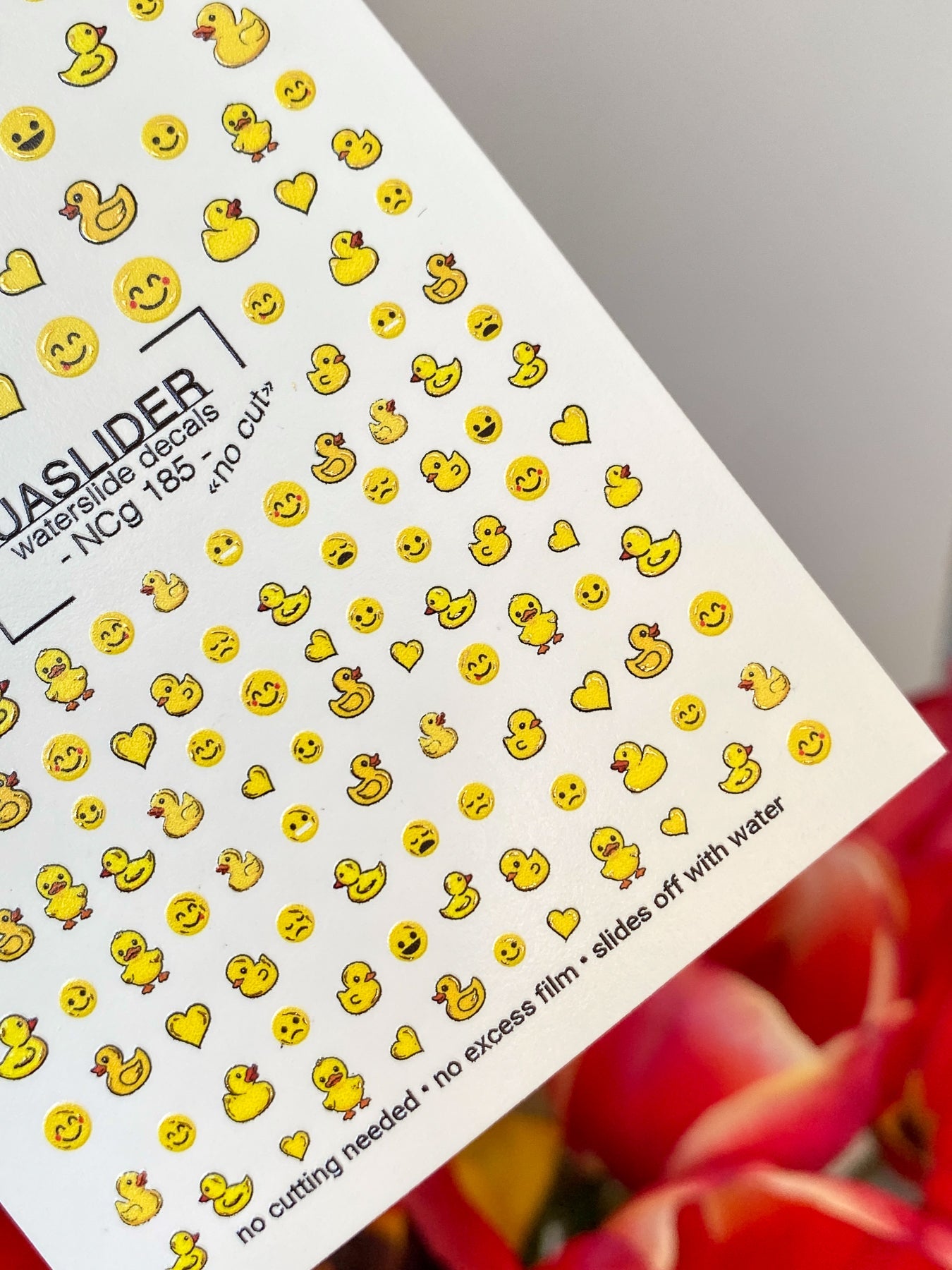 Duck Nail Decals — Rubber Ducks, Smiley Faces & Hearts | NCg-185 - UASLIDER