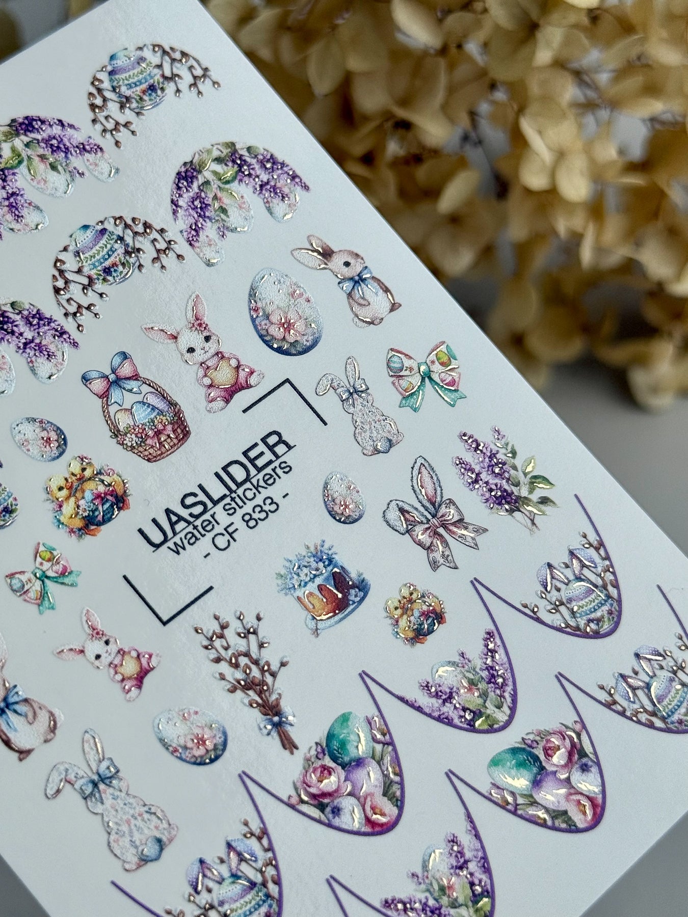 Easter Nail Decals — Bunnies, Eggs, Wisteria & French Tips | CF - 833 - UASLIDER