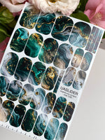 Emerald Agate Manicure Wraps — Grey Marble | mw-036 - UASLIDER