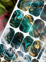 Emerald Agate Manicure Wraps — Grey Marble | mw-036 - UASLIDER