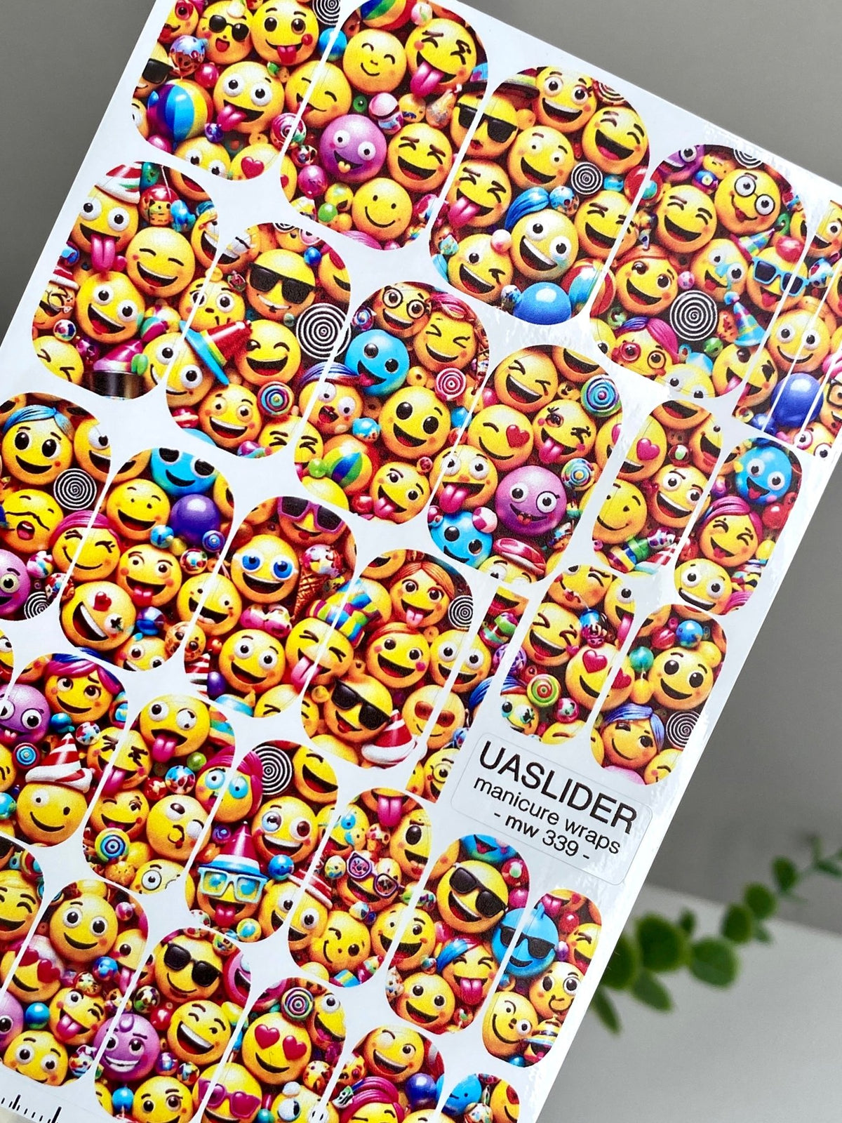 Emoji Manicure Nail Wraps — Colorful Smiley Faces | mw-339 - UASLIDER