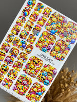 Emoji Pedicure Wraps — Colorful Smiley Face Pattern | pw-339 - UASLIDER