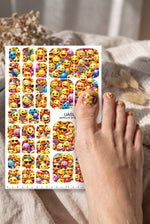 Emoji Pedicure Wraps — Colorful Smiley Face Pattern | pw-339 - UASLIDER