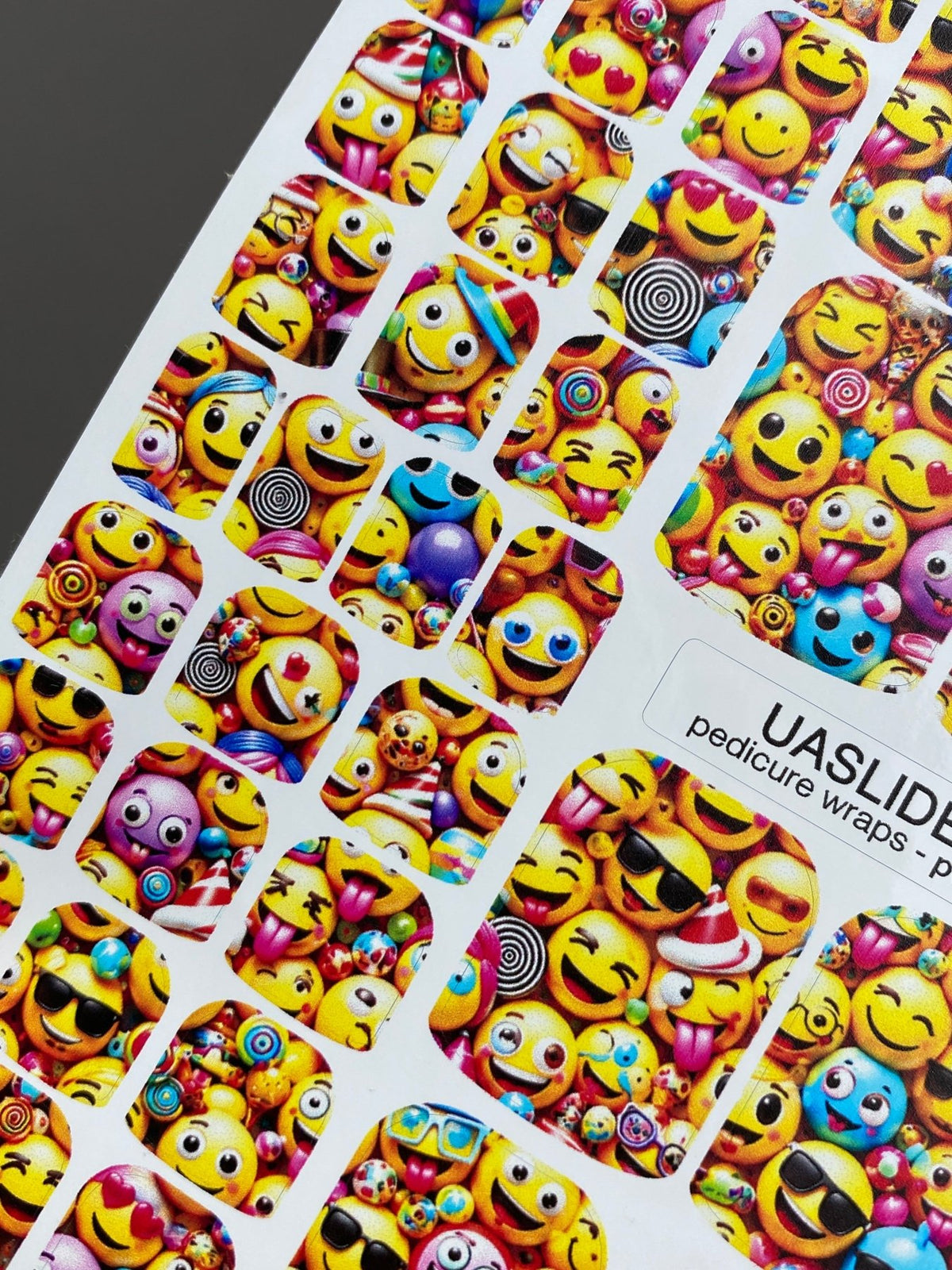 Emoji Pedicure Wraps — Colorful Smiley Face Pattern | pw-339 - UASLIDER