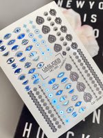 Evil Eye Nail Decals — Blue Nazar, Lace Borders & Ornaments | MC-065 - UASLIDER
