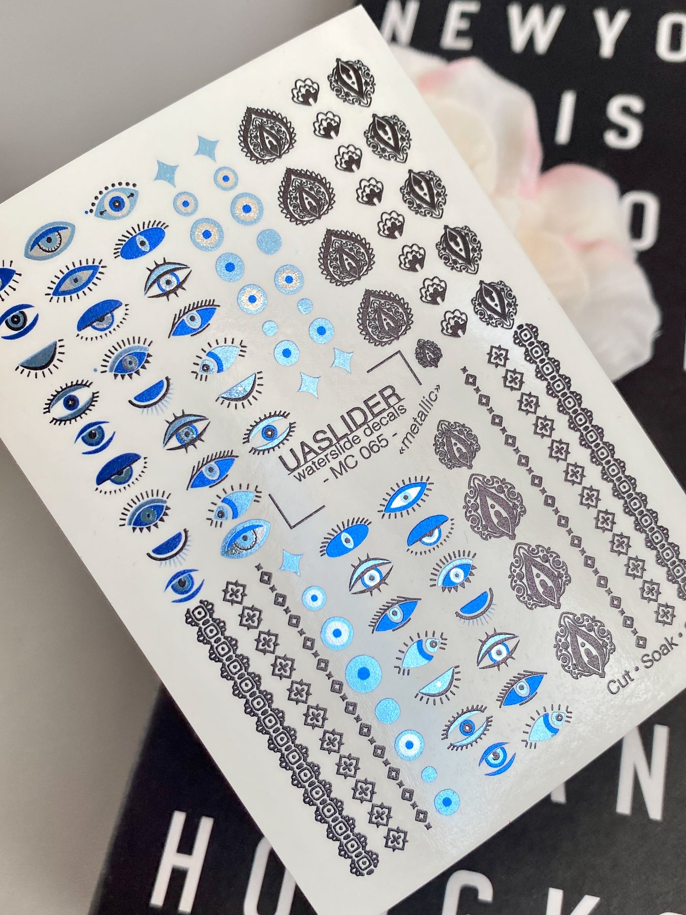 Evil Eye Nail Decals — Blue Nazar, Lace Borders & Ornaments | MC-065 - UASLIDER
