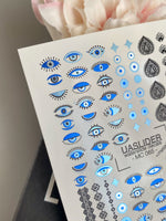 Evil Eye Nail Decals — Blue Nazar, Lace Borders & Ornaments | MC-065 - UASLIDER
