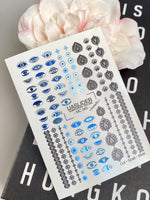 Evil Eye Nail Decals — Blue Nazar, Lace Borders & Ornaments | MC-065 - UASLIDER
