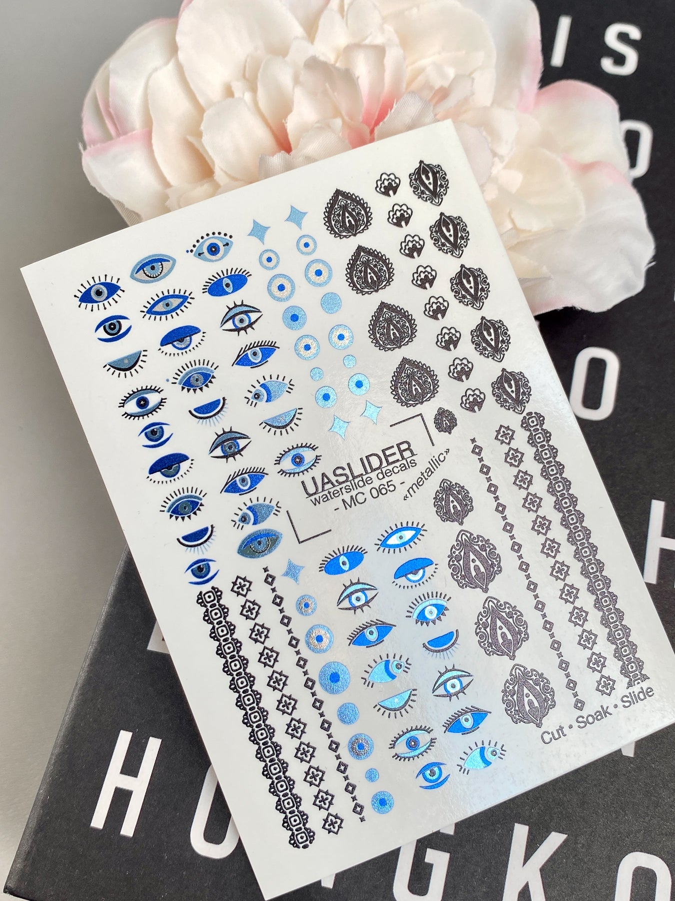 Evil Eye Nail Decals — Blue Nazar, Lace Borders & Ornaments | MC-065 - UASLIDER