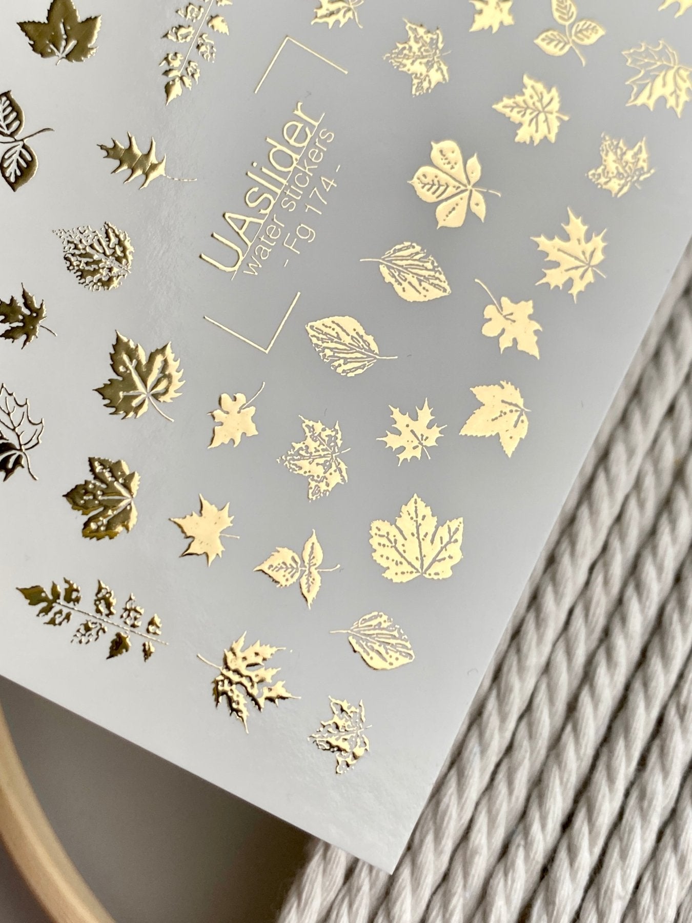 Fall Leaf Nail Decals — Gold Foil Mixed Leaves | Fg - 174 - UASLIDER