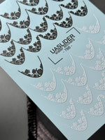 Floral Lace Nail Decals — Black & White Lace French Tips | 788 - UASLIDER