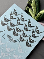 Floral Lace Nail Decals — Black & White Lace French Tips | 788 - UASLIDER