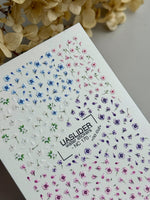 Floral Nail Decals — Blue, White, Purple & Pink Mixed Wildflowers | NC-170 - UASLIDER