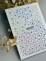 Floral Nail Decals — Blue, White, Purple & Pink Mixed Wildflowers | NC-170 - UASLIDER