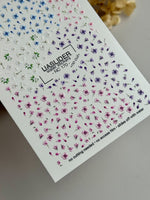 Floral Nail Decals — Blue, White, Purple & Pink Mixed Wildflowers | NC-170 - UASLIDER