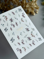 Floral Nail Decals — Cotton & Eucalyptus with Gold Foil | CF - 595 - UASLIDER