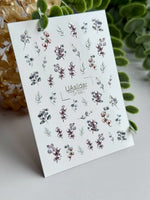 Floral Nail Decals — Cotton & Eucalyptus with Gold Foil | CF - 595 - UASLIDER