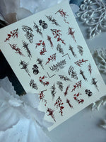 Floral Nail Decals — Gothic Branches, Lilies & Gold Foil | CF-765 - UASLIDER