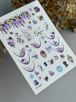 Floral Nail Decals — Lavender, Bees & Vintage Regency Details | CF - 824 - UASLIDER