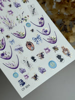 Floral Nail Decals — Lavender, Bees & Vintage Regency Details | CF - 824 - UASLIDER