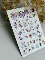 Floral Nail Decals — Lavender, Bees & Vintage Regency Details | CF - 824 - UASLIDER