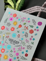 Floral Nail Decals — Metallic Wildflowers & Branches | MC-046 - UASLIDER