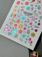 Floral Nail Decals — Metallic Wildflowers & Branches | MC-046 - UASLIDER