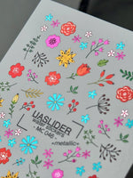 Floral Nail Decals — Metallic Wildflowers & Branches | MC-046 - UASLIDER